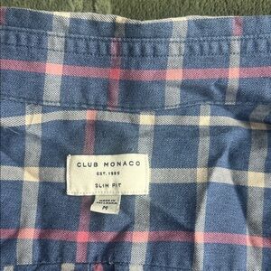 Club Monaco Blue and Pink Checkered Shirt